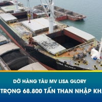 DỠ HÀNG TÀU MV LISA GLORY – 68.800 TẤN THAN NHẬP KHẨU