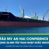 MV AN HAI CONFIDENCE DỰ KIẾN DỠ 36.000 TẤN THAN INDONESIA TẠI CẢNG HÒN LA