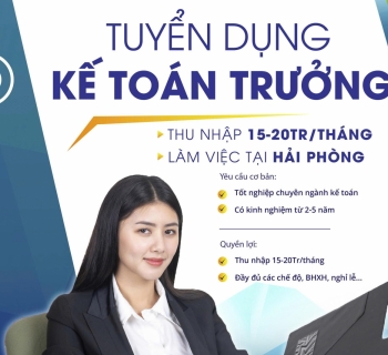 [TNV HẢI DƯƠNG] TUYỂN DỤNG KẾ TOÁN TRƯỞNG - LÀM VIỆC TẠI HẢI PHÒNG