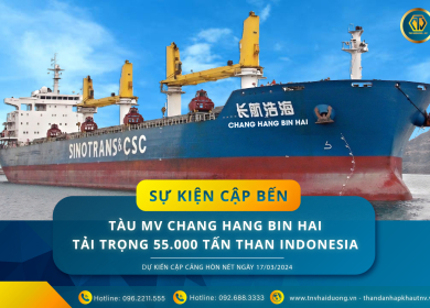 SỰ KIỆN CẬP BẾN TÀU MV. CHANG HANG BIN HAI - TẢI TRỌNG 55.000 TẤN