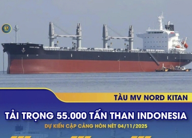 TNV Hải Dương sẵn sàng đón tàu MV NORD KITAN – 55.000 tấn than Indonesia