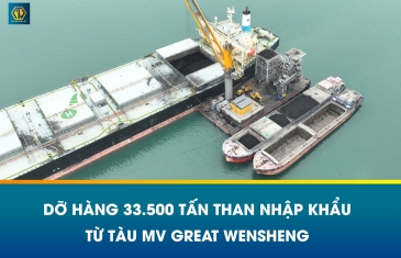 DỠ HÀNG 33.500 TẤN THAN NHẬP KHẨU TỪ TÀU MV GREAT WENSHENG