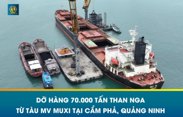  HOẠT ĐỘNG DỠ HÀNG 70.000 TẤN THAN NGA TỪ TÀU MV MUXI TẠI CẨM PHẢ, QUẢNG NINH