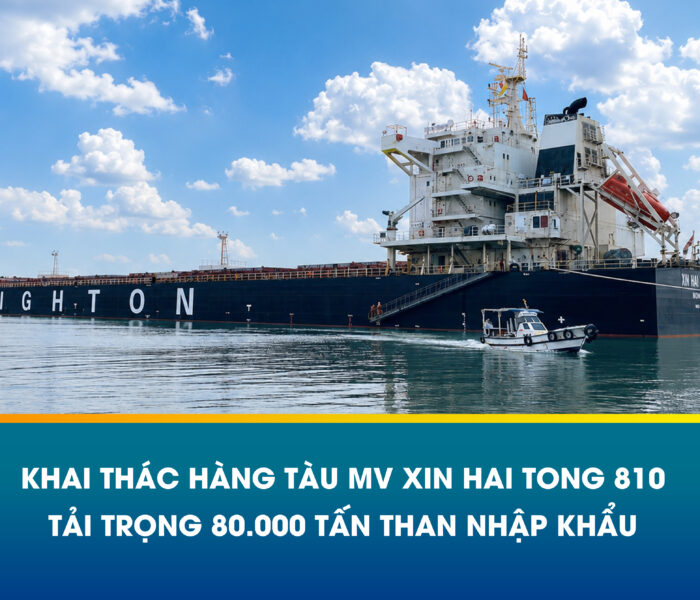 KHAI THÁC HÀNG TÀU MV XIN HAI TONG 810 – TẢI TRỌNG 80.000 TẤN THAN NHẬP KHẨU TẠI KHU NEO GÒ GIA