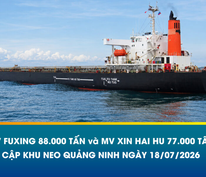 MV FUXING và MV XIN HAI HU cập khu neo Quảng Ninh ngày 18/07/2026