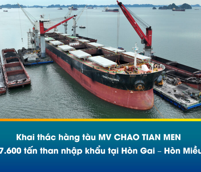 Khai thác hàng tàu MV CHAO TIAN MEN 77.600 tấn than nhập khẩu tại Hòn Gai – Hòn Miều