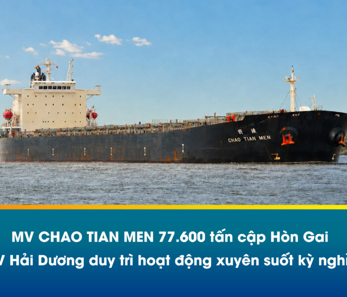 MV CHAO TIAN MEN 77.600 tấn cập Hòn Gai – TNV Hải Dương duy trì hoạt động xuyên suốt kỳ nghỉ Quốc khánh 2/9